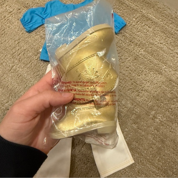 American Girl Doll Saige Picnic Tunic Outfit GOTY 2013 plus Gold Boots - Picture 7 of 7